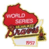1957 world series milwaukee braves patch