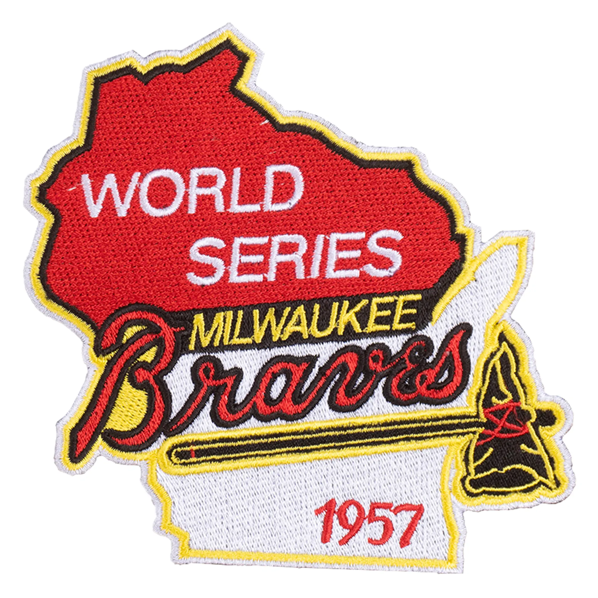 1957 world series milwaukee braves patch