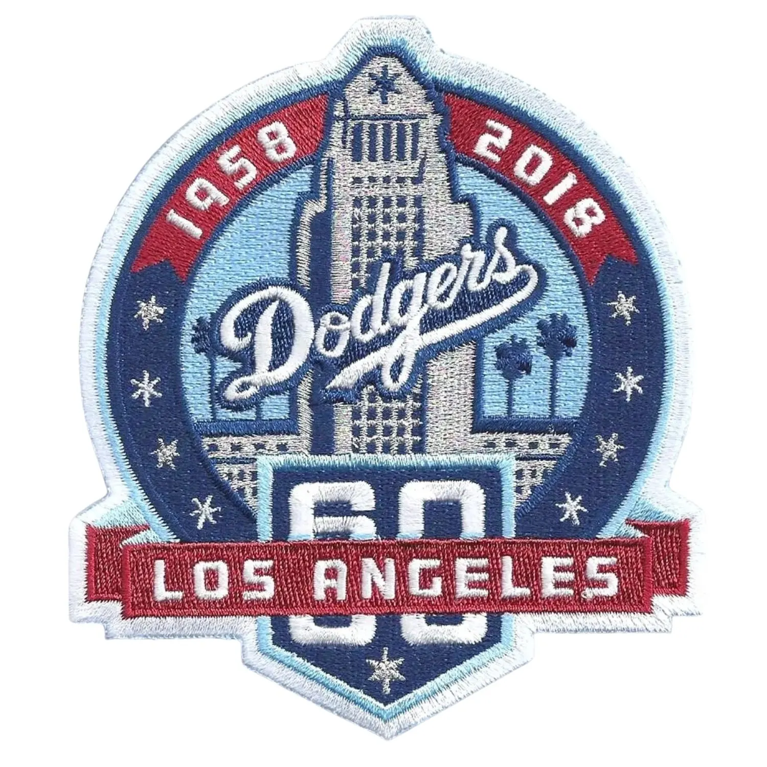 2018 los angeles dodgers 60th anniversary season jersey sleeve patch