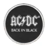 Ac dc back in black logo patch