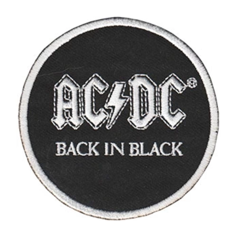Ac dc back in black logo patch