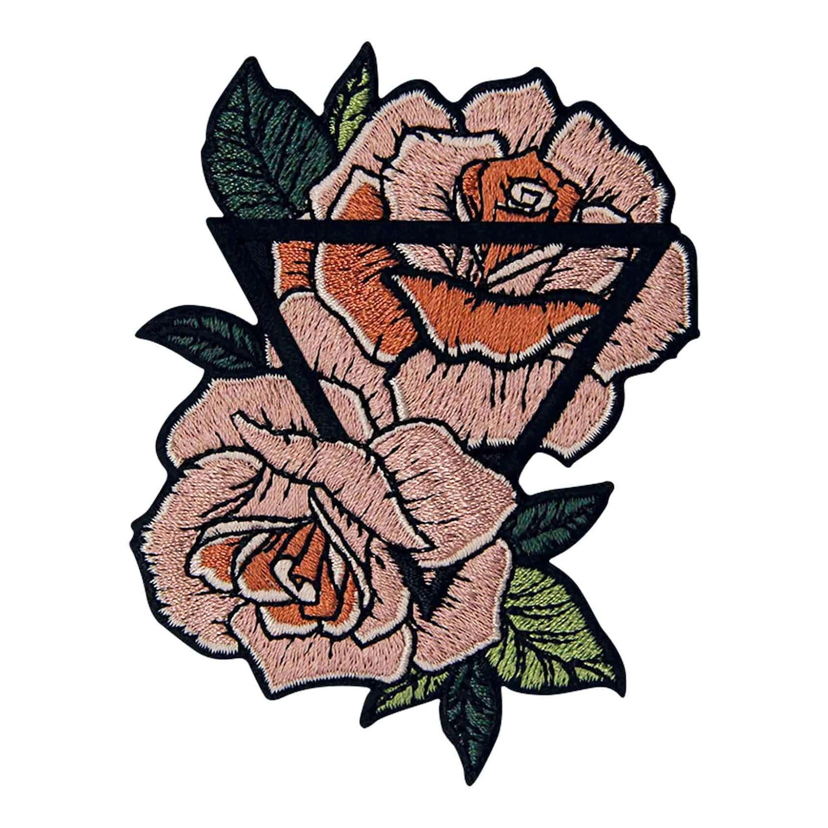 Artistic floral rose triangle patch