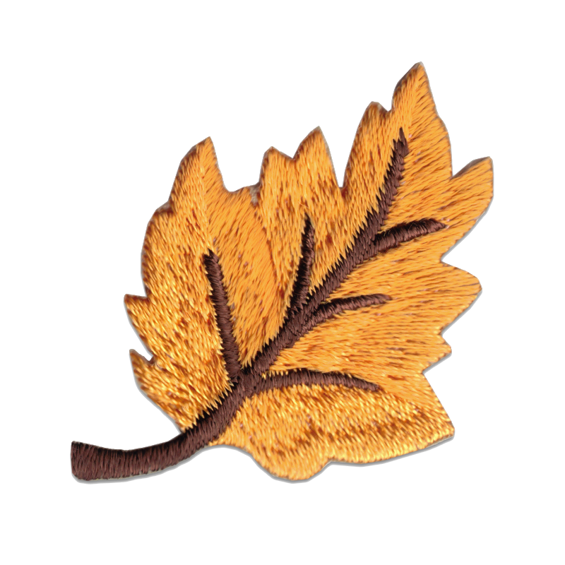Autumn gold leaf embroidered patch