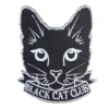 Black cat club embroidered patch