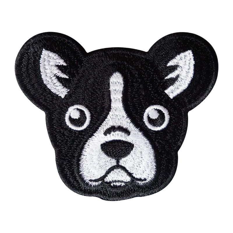 Boston Terrier Face Embroidered Patch