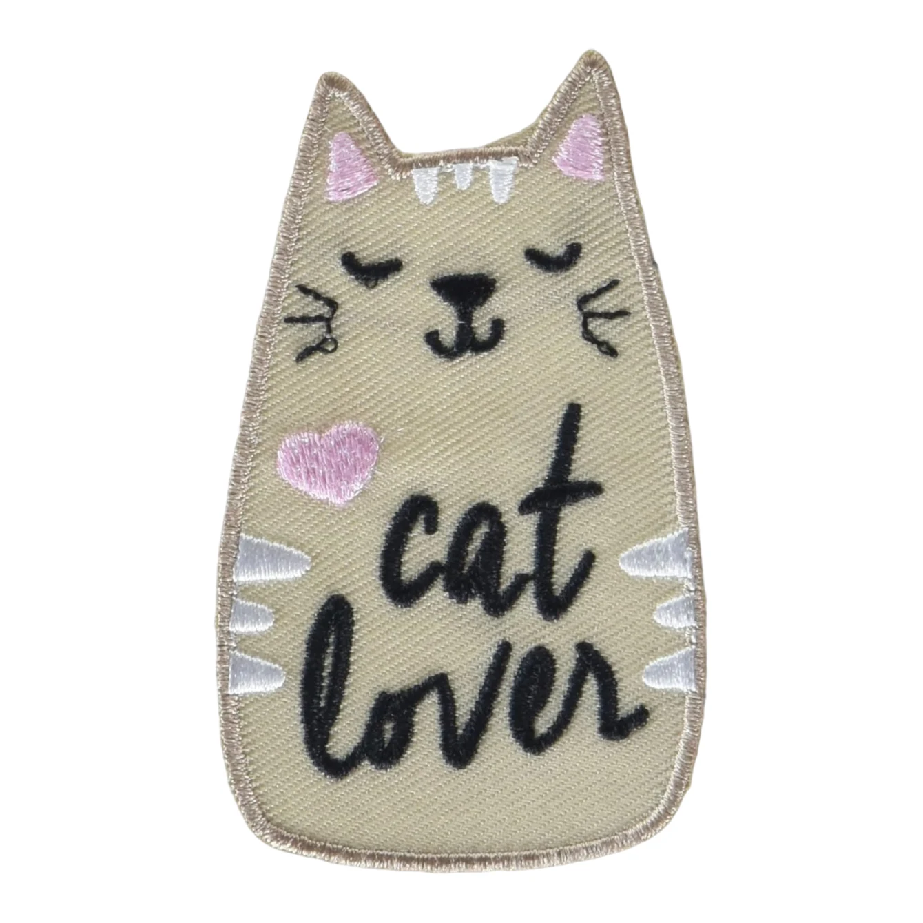 Cat lover tabby embroidered patch