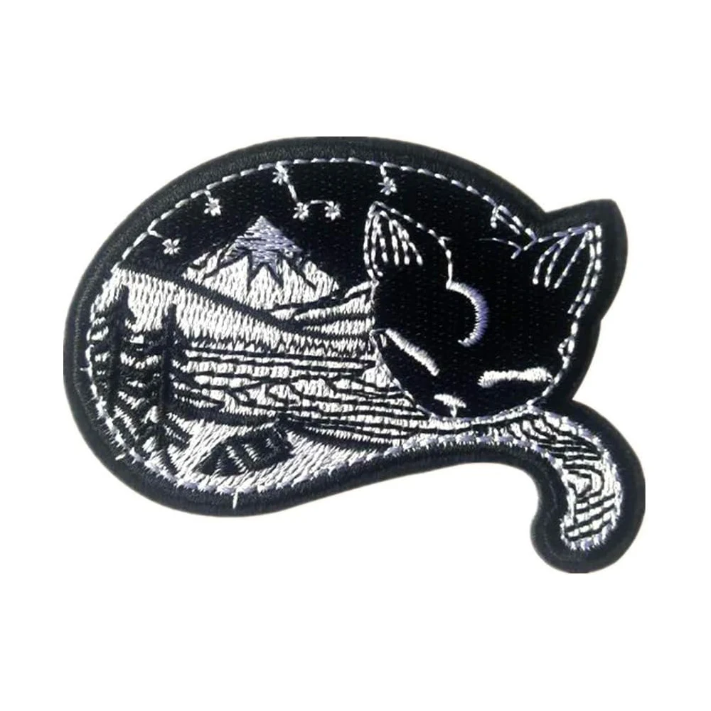 Cat sunmove nature cat embroidered patch