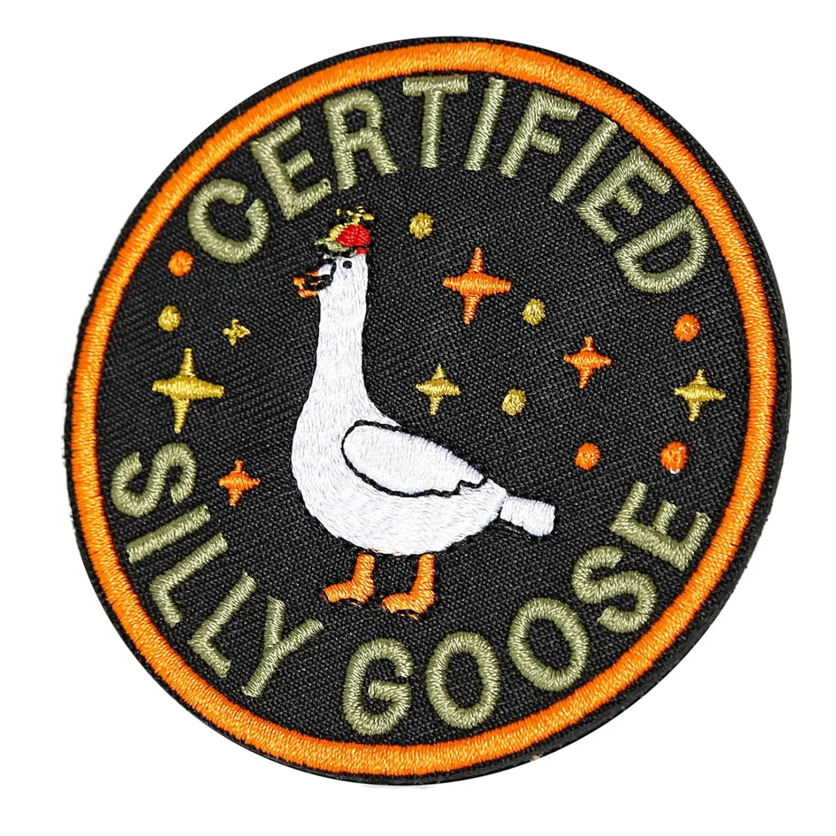 Certified silly goose embroidered patch