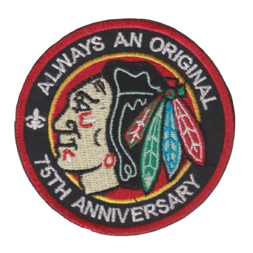 Chicago blackhawks 75th anniversary embroidered patch