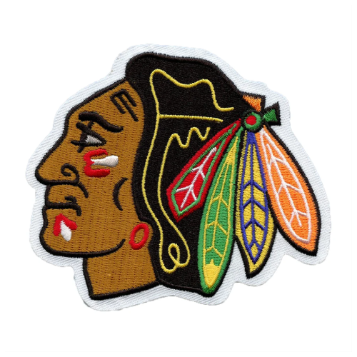 Chicago blackhawks head logo embroidered patch