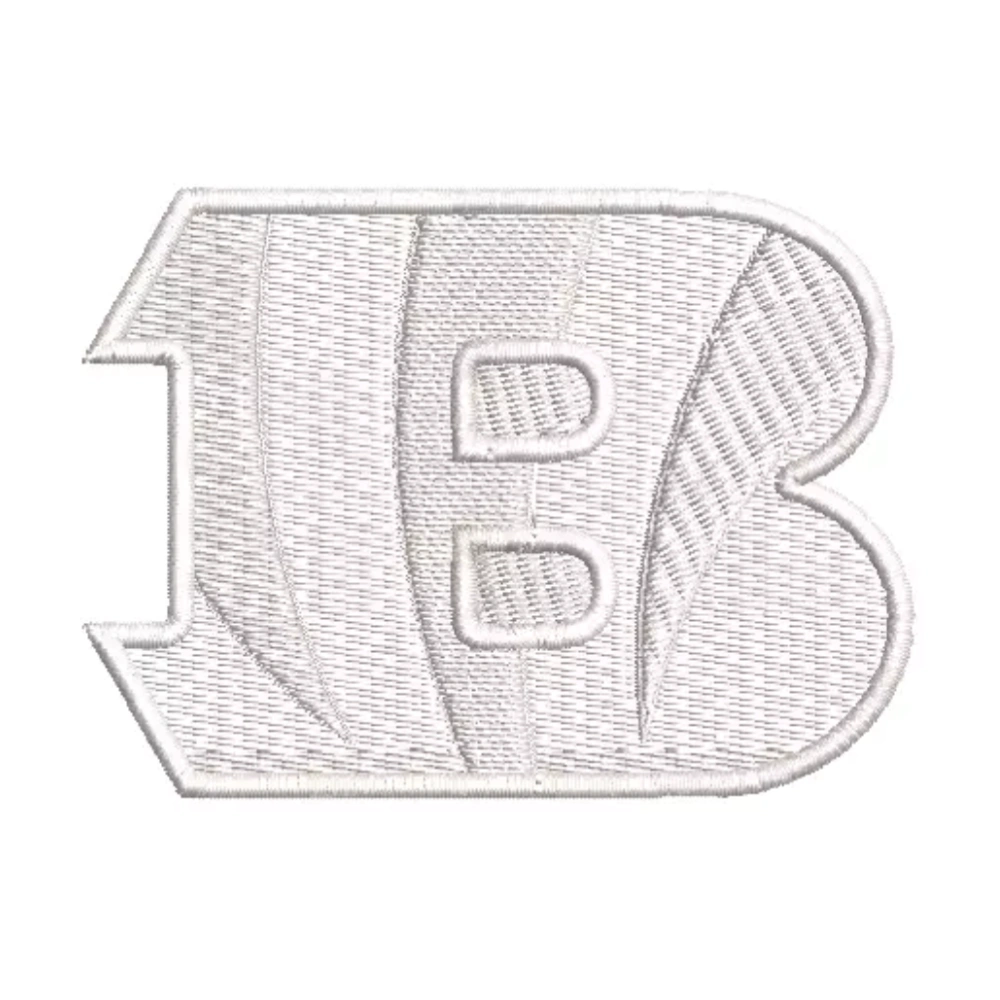 Cincinnati bengals white b logo embroidered patch