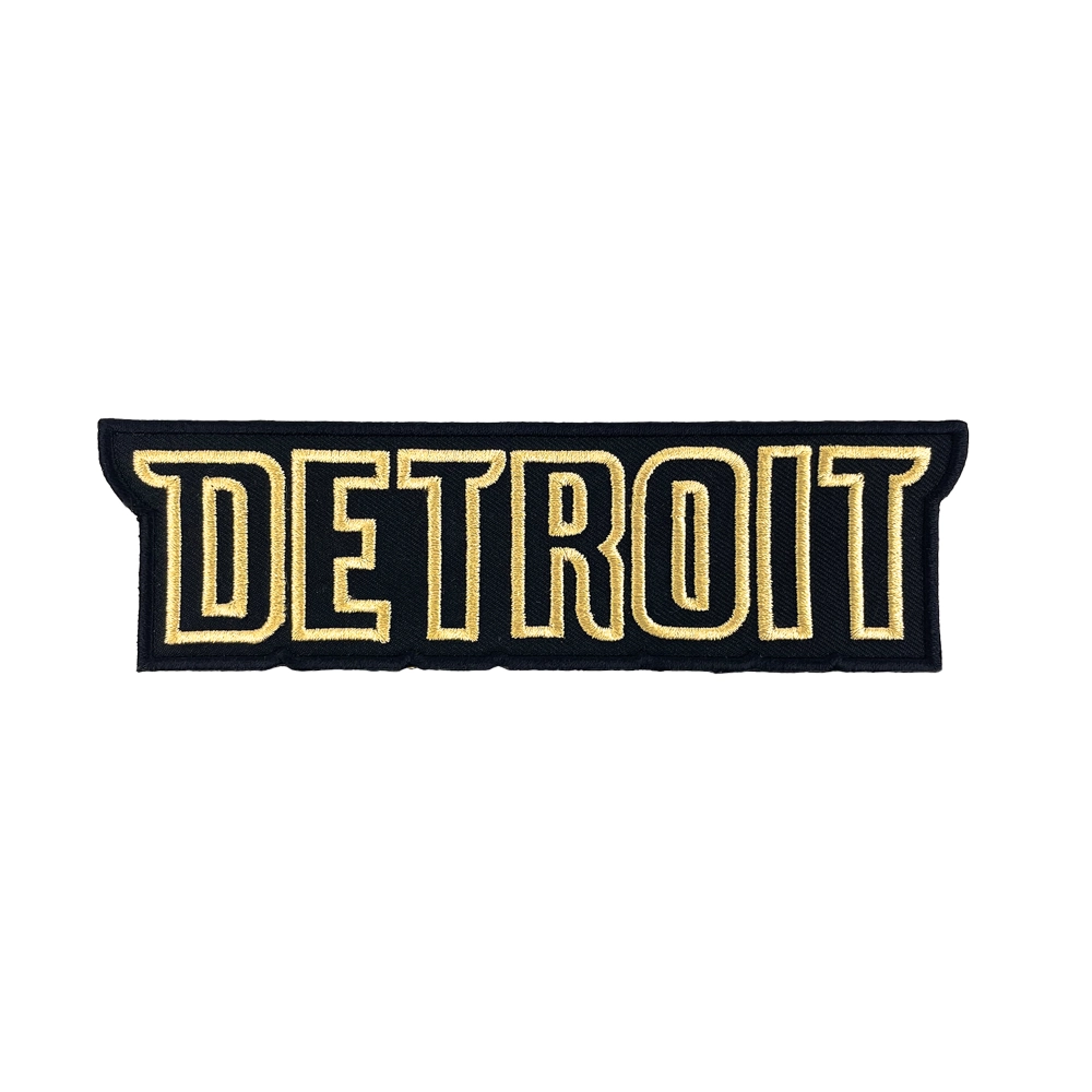 Detroit black gold letters patch