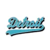 Detroit lions script blue white wordmark patch