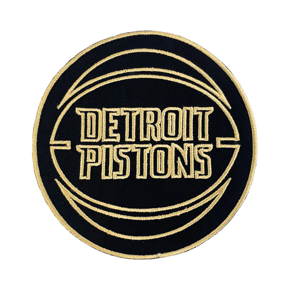 Detroit pistons classic black gold logo patch