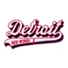 Detroit red wings red black script patch