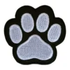 Dog black and white paw embroidered patch