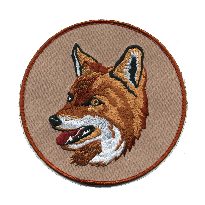 Red Fox Head Round Wildlife Patch