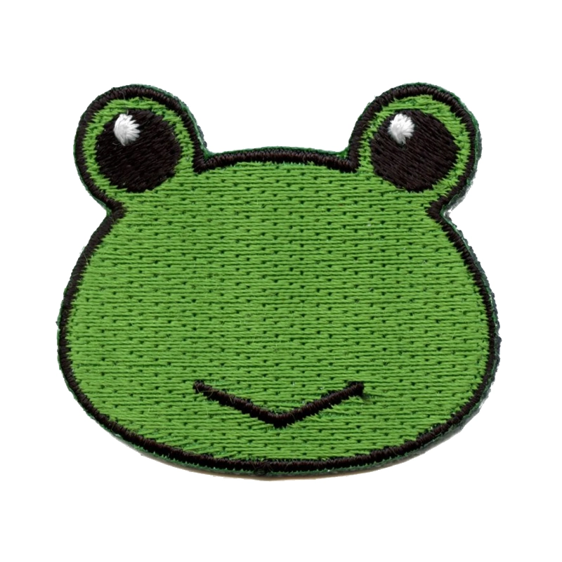 Green Cute Frog Face Patch