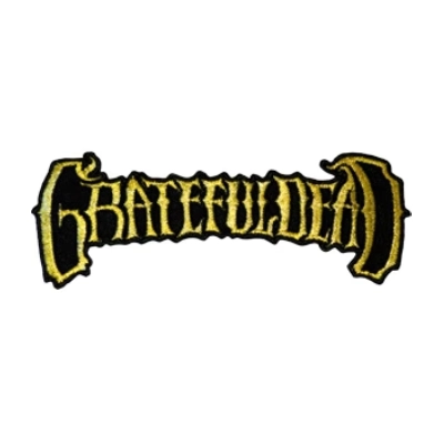 Grateful dead gold script logo patch