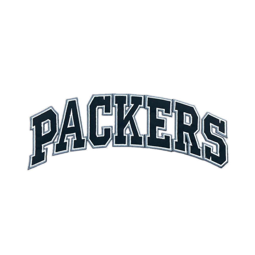 Green Bay Packers Black/White Wordmark Logo Patch