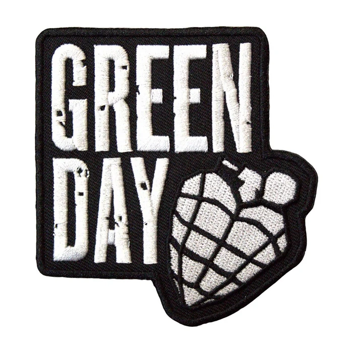 Green day stacked logo and grenade patch
