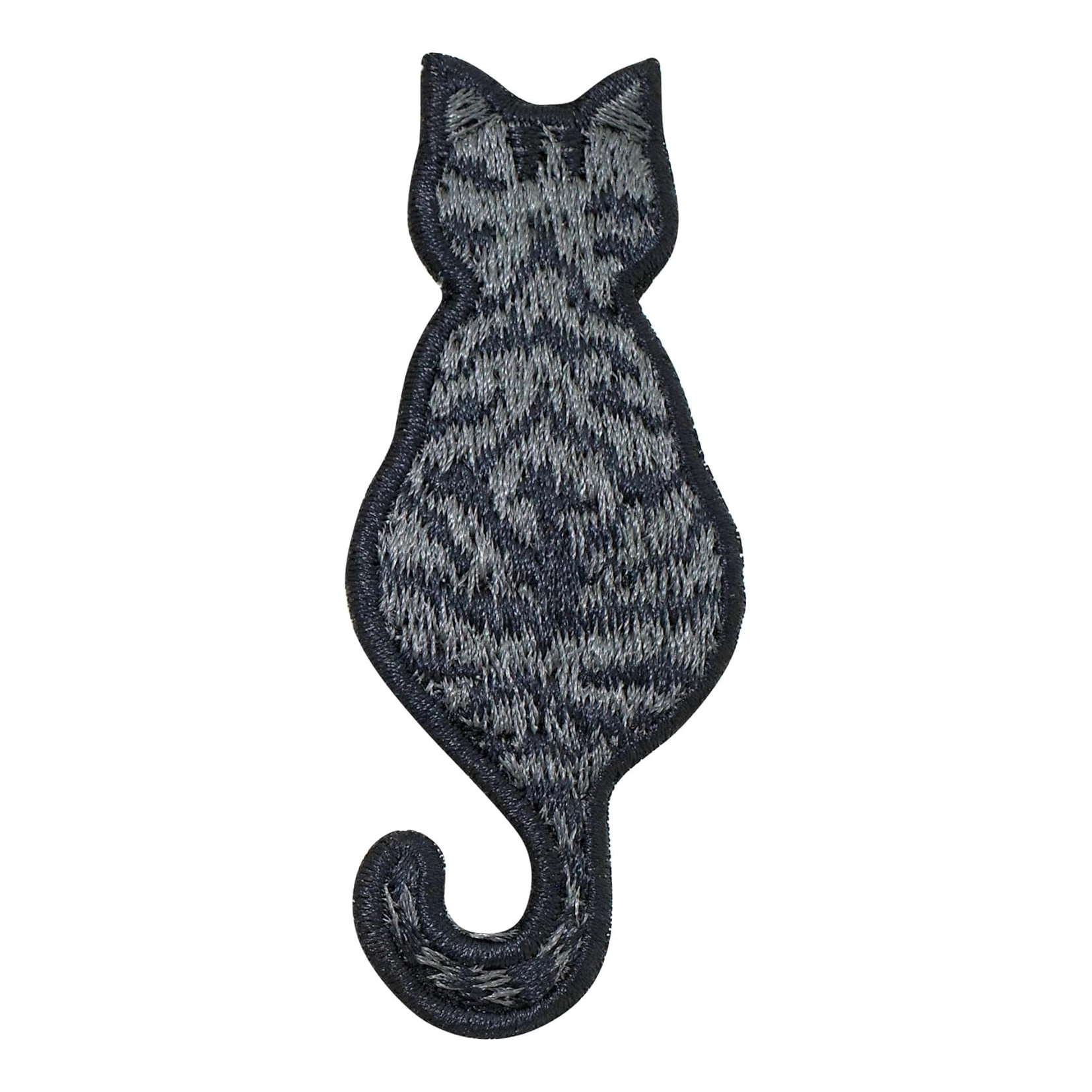 Sitting Tabby Cat Silhouette Patch