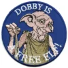 Harry potter dobby is a free elf round embroidered patch