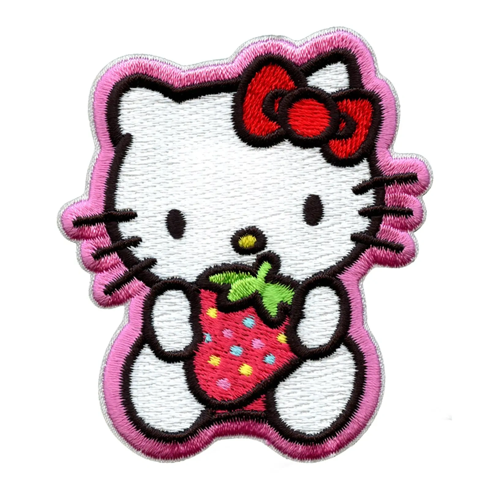 Hello kitty hugging strawberry sweet embroidered patch