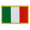 Italy country flag embroidered golden border patch