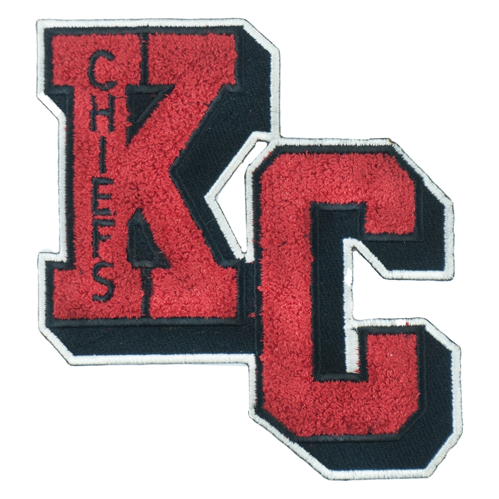 Kansas city chiefs 3d kc letter embroidered patch