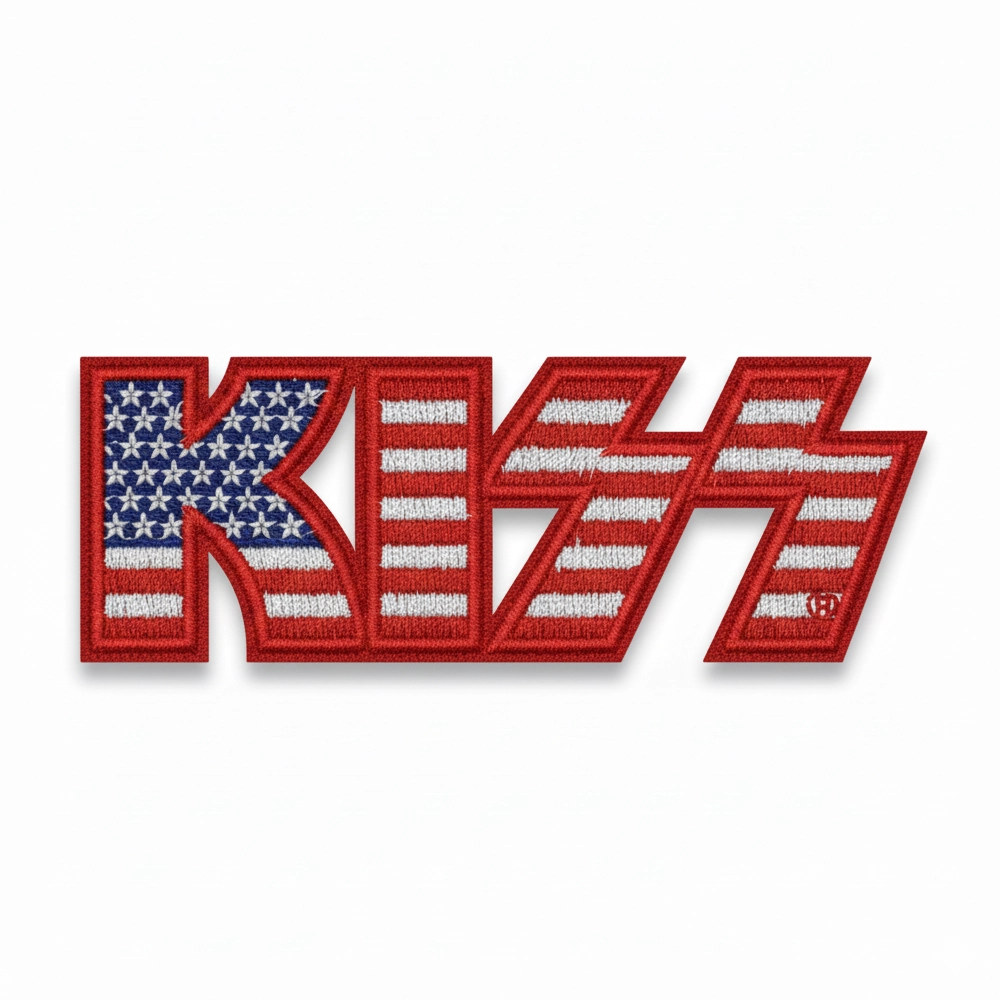 Kiss red american flag patch