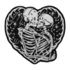 Kissing skeletons heart patch