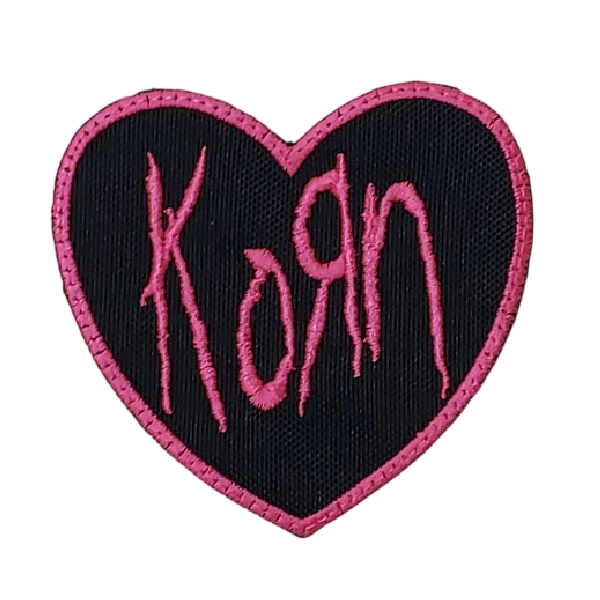 Korn pink heart logo embroidered patch