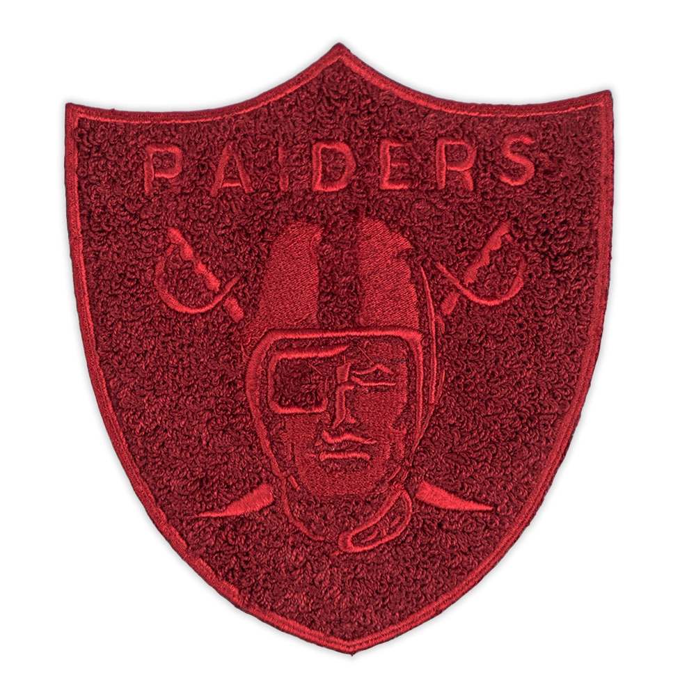 Las vegas raiders shield crimson logo embroidered patch