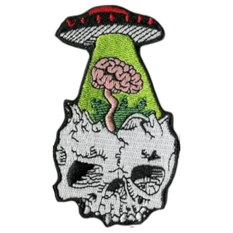 Surreal UFO Abduction Skull Patch