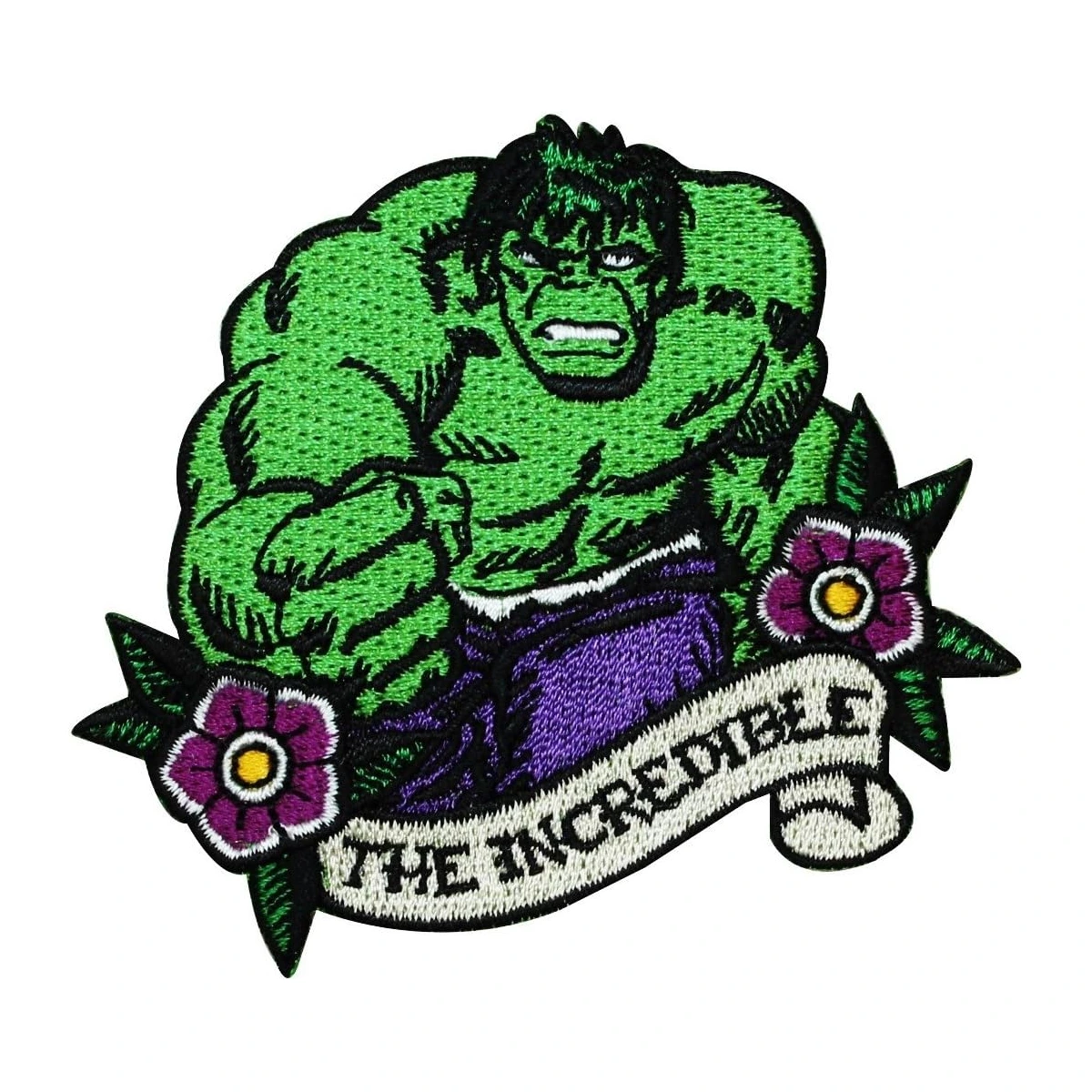 Incredible Hulk Floral Tattoo Patch