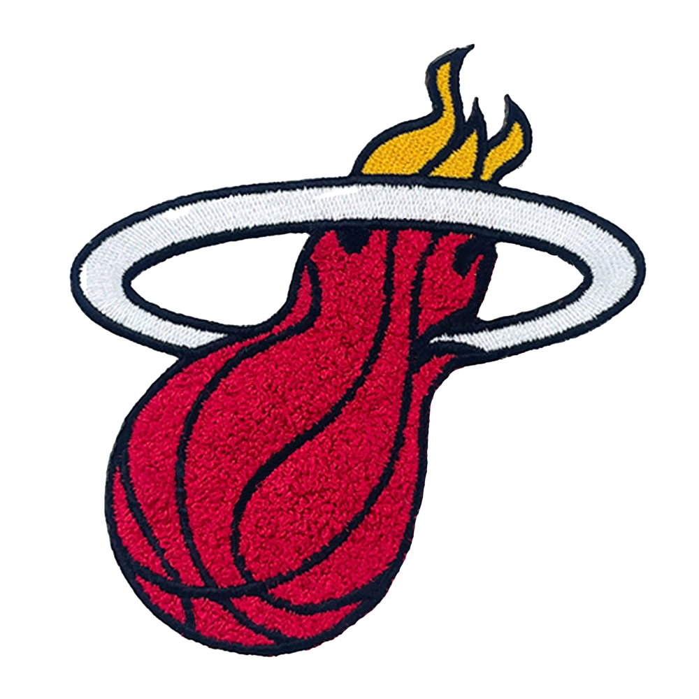 Miami heat flame basketball logo embroidered patch