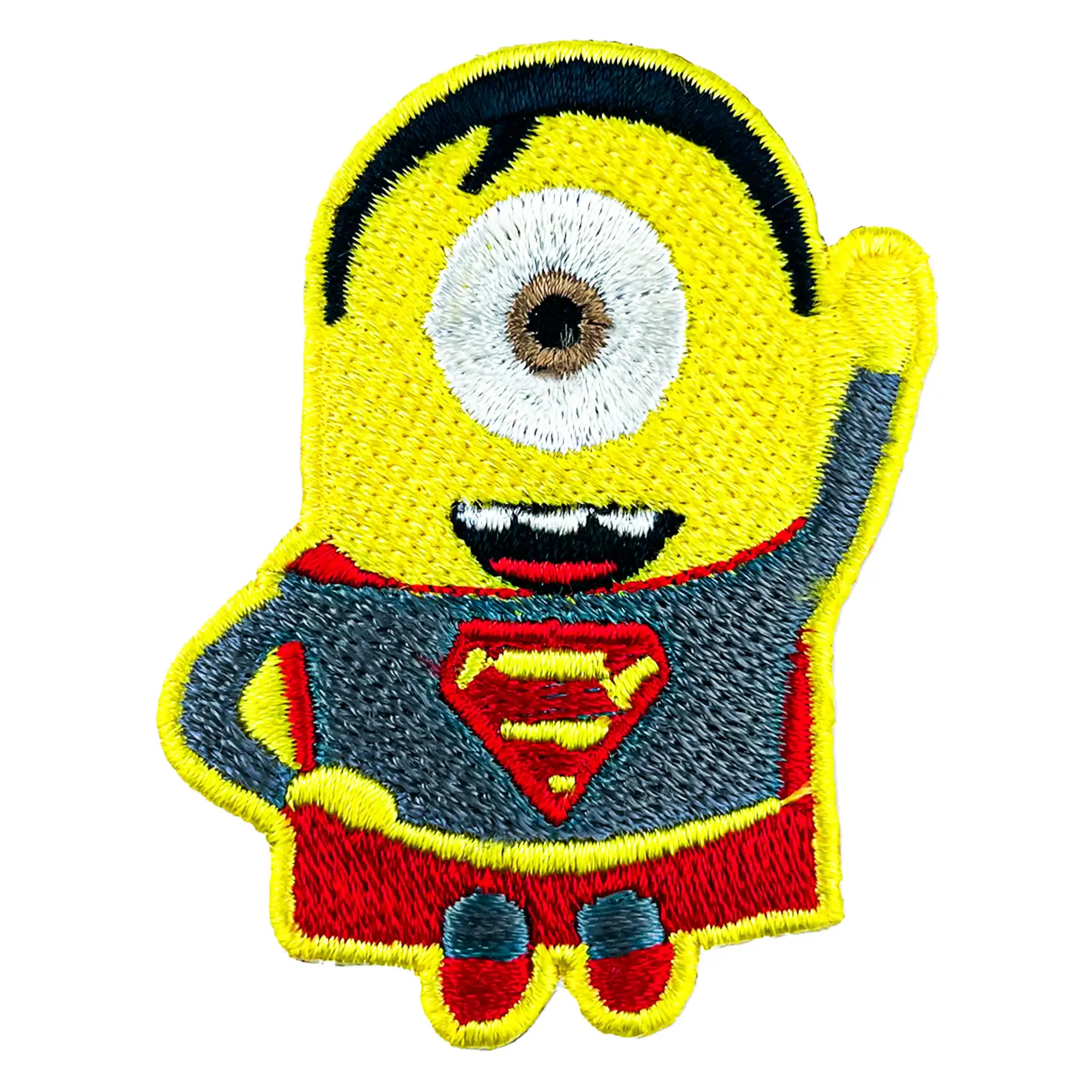 Minion carl black superman inspired embroidered patch 1