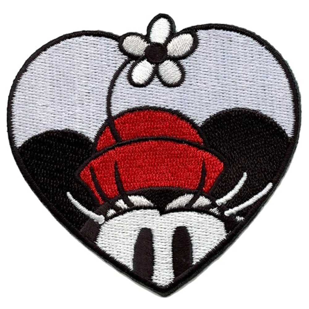 Minnie Mouse Heart Flower Hat Patch