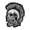 Mohawk punk skull embroidered patch