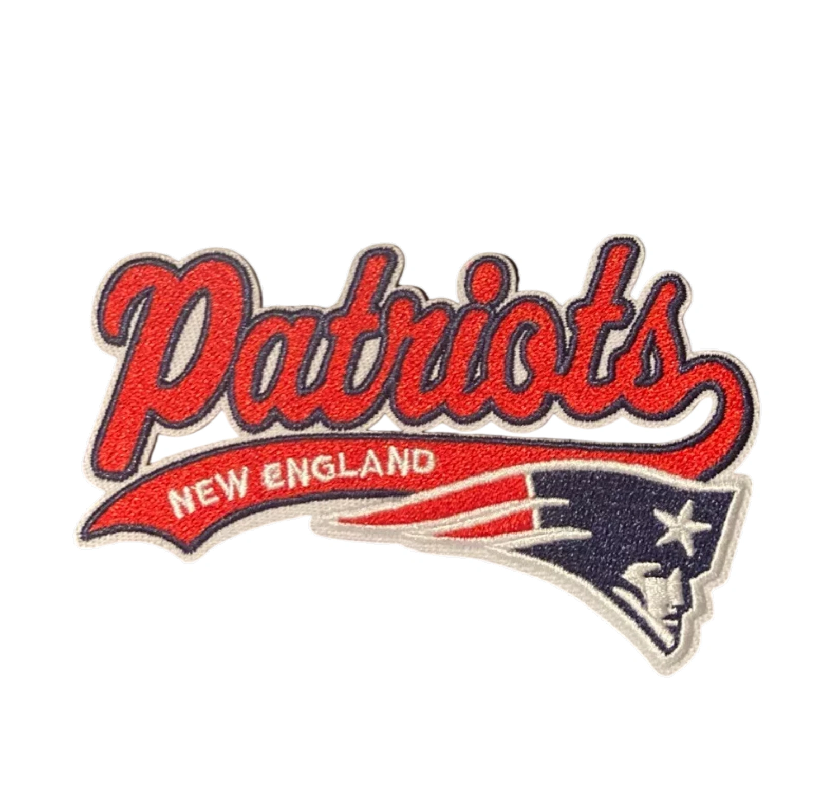 New england patriots script logo embroidered patch