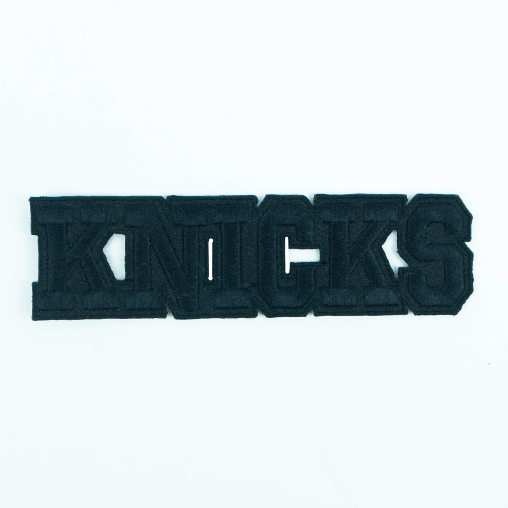 New york knicks black script embroidered patch