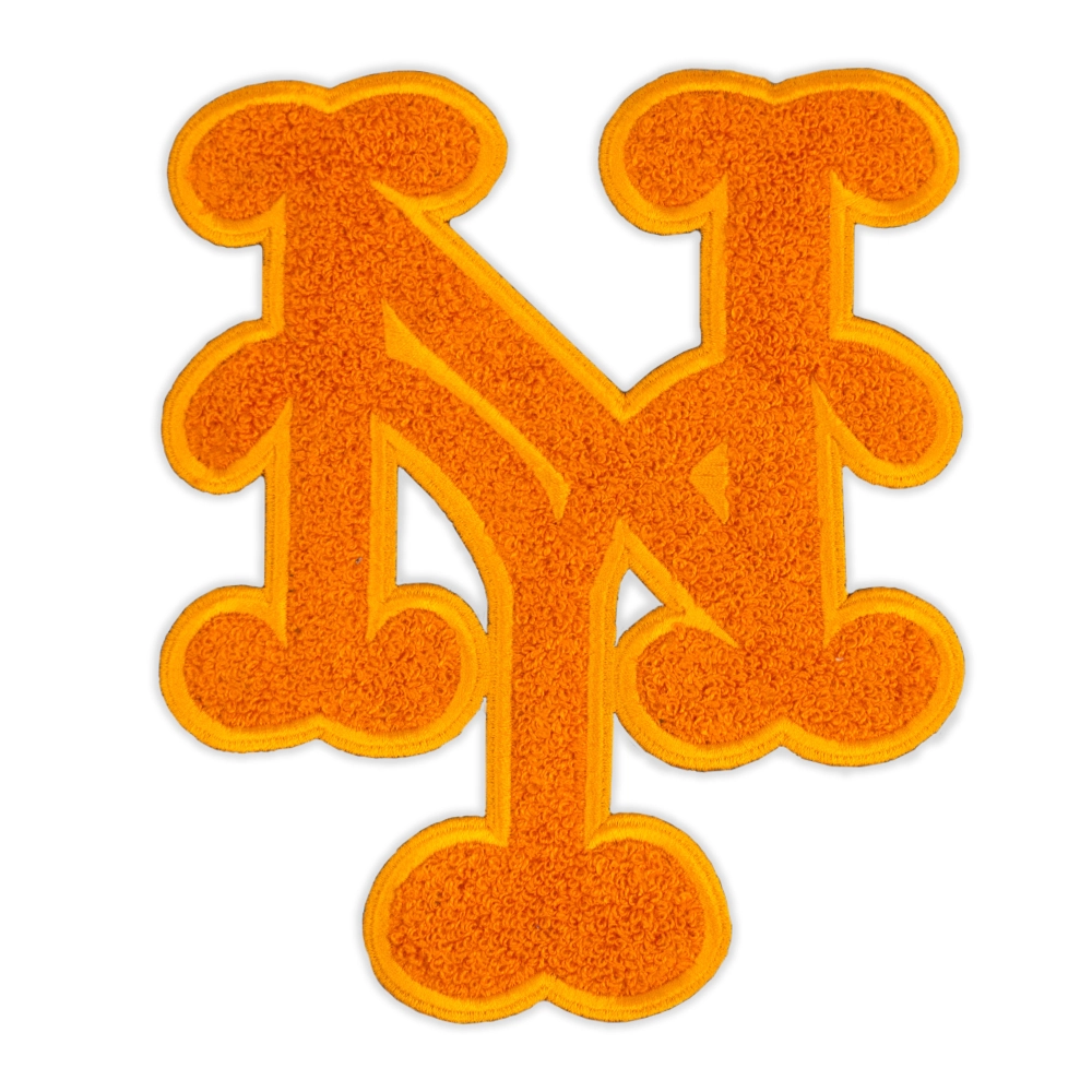 New york mets ny logo orange embroidered patch