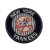 New york yankees round vintage retro style black embroidery patch