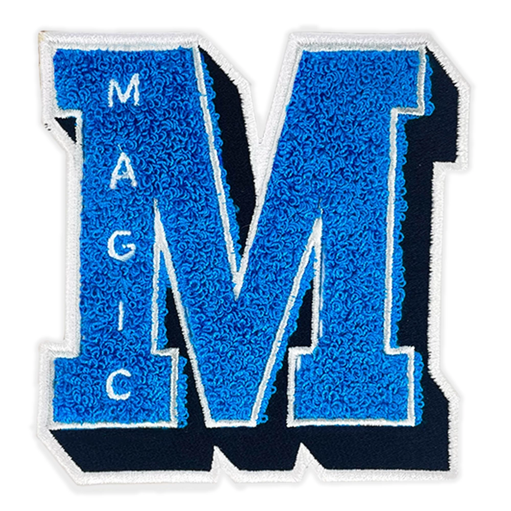 Orlando magic blue varsity letter m embroidered patch