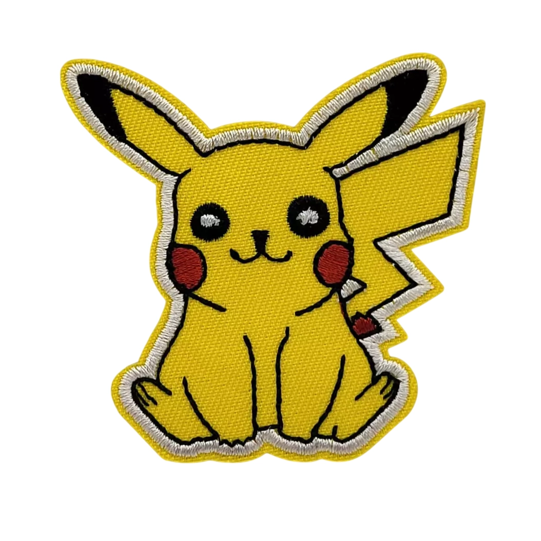 Pokemon pikachu sitting embroidered patch