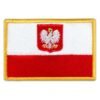 Poland country flag embroidered golden border patch