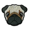 Pug dog face embroidered patch
