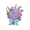 Purple pansy embroidered patch