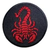 Red scorpion embroidered patch